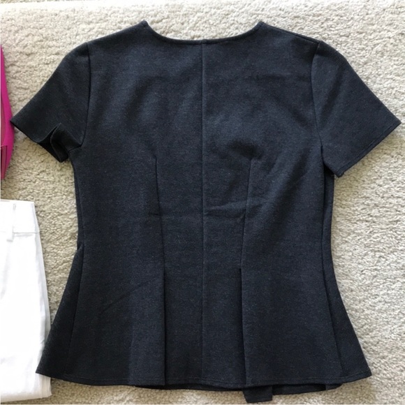 J. Crew Asymmetrical Pleated Top in Heathered Charcoal - Picture 5 of 7